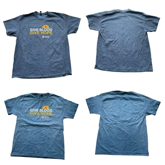 Blood donation Limited Edition T-shirt Pair of 2 Blue Size Large XLarge - Picture 11 of 11